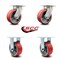 Service Caster 5 Inch Kingpinless Red Poly on Steel Wheel Swivel Caster Swivel 2 Rigid, 2PK SCC-KP30S520-PUR-RS-2-R-2 - alternate 4